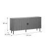 Buffet Scandi pakoworld MDF natural color with black metal legs 170x45x80cm