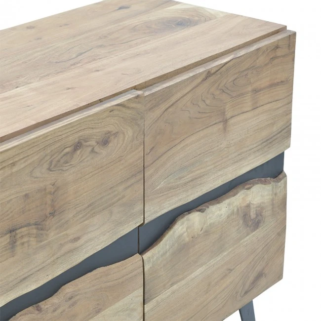 Cabinet Imena pakoworld solid wood 4cm walnut-black 148x43.5x86cm