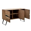 Imena Cabinet pakoworld solid Acacia wood in natural shade with black metal legs 148x43.5x86cm