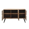 Imena Cabinet pakoworld solid Acacia wood in natural shade with black metal legs 148x43.5x86cm