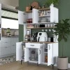 Buffet with shelf Cordie pakoworld white melamine 120x40x184.2cm