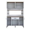 Buffet with shelf Cordie pakoworld white melamine 120x40x184.2cm