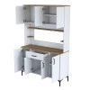 Buffet with shelf Cordie pakoworld white melamine 120x40x184.2cm