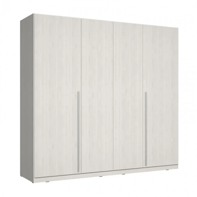 Manestile pakoworld melamine four-leaf wardrobe in beige shade 227.5x59x212.9cm