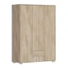 Bruse pakoworld melamine wardrobe in sonoma-oak shade 148.5x56.5x203.2cm