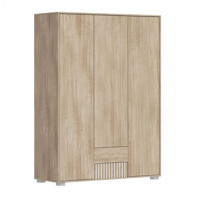 Bruse pakoworld melamine wardrobe in sonoma-oak shade 148.5x56.5x203.2cm