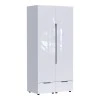 Double Wardrobe Afina pakoworld mdf in white glossy color 100x57x213cm