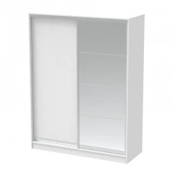Korredor I pakoworld two-leaf sliding wardrobe with mirror in white color 160x60x220cm Korredor I pakoworld two-leaf sliding wardrobe with mirror in white color 160x60x220cm