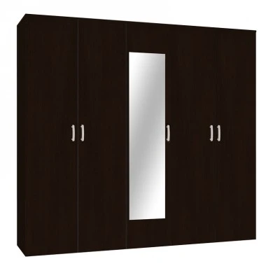 Luna pakoworld five-leaf wardrobe with mirror in wenge color 220x52x200cm