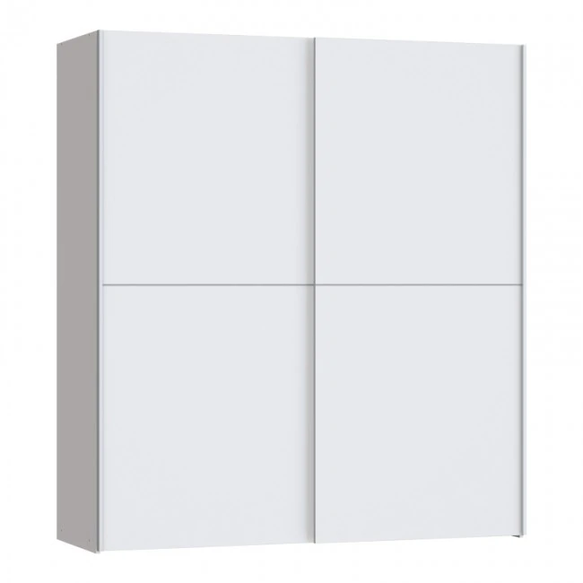 Wardrobe Noez pakoworld 2 doors with shelves white melamine 170.5x61x190.5cm