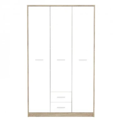 Wardrobe Serenity pakoworld 3-leaf sonoma-white 118.5x54x196.5cm