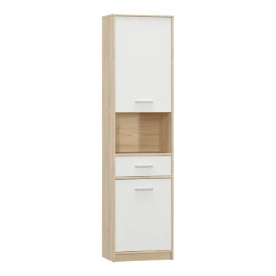 Letto pakoworld column wardrobe in oak - matt white shade 50.2x34.3x195cm