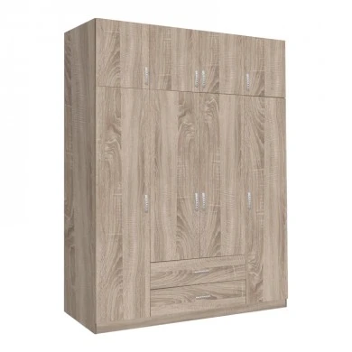 Royal pakoworld four-leaf wardrobe with drawers in sonoma shade 200x58x230cm