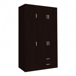 Three-leaf wardrobe with drawers Royal pakoworld in wenge shade 150x58x230cm Three-leaf wardrobe with drawers Royal pakoworld in wenge shade 150x58x230cm