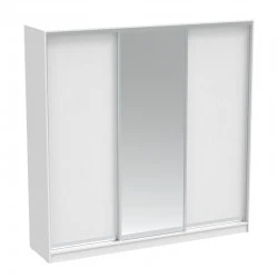 Aparador I pakoworld two-leaf sliding wardrobe with mirror in white color 240x60x240cm Aparador I pakoworld two-leaf sliding wardrobe with mirror in white color 240x60x240cm