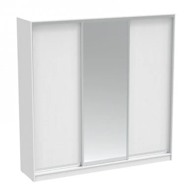 Aparador I pakoworld two-leaf sliding wardrobe with mirror in white color 240x60x240cm