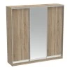 Aparador I pakoworld two-leaf sliding wardrobe with mirror in sonoma color 240x60x240cm