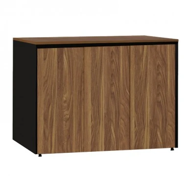 Professional office cabinet low professional Oscar pakoworld melamine in walnut-charcoal shade 120x40x80cm
