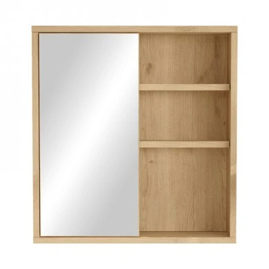 Bagno bathroom cabinet with mirror pakoworld oak 60x14.5x63.6cm