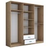 Wardrobe with mirror Warko pakoworld white walnut melamine 210x51.5x210cm