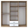 Wardrobe with mirror Warko pakoworld white walnut melamine 210x51.5x210cm