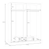 Openable four-leaf wardrobe Generiale pakoworld melamine white with 3 grey shelves 177.5x54.2x210.5cm