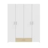 Openable four-leaf wardrobe Generiale pakoworld melamine white-oak with 3 grey shelves 159x54.5x190.5cm