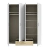 Openable four-leaf wardrobe Generiale pakoworld melamine white-oak with 3 grey shelves 159x54.5x190.5cm