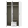 Jakrine pakoworld melamine three-leaf wardrobe melamine with mirror in white with 3 grey shelves 133.2x54.2x210.5cm