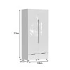 Double Wardrobe Afina pakoworld mdf in white glossy color 100x57x213cm