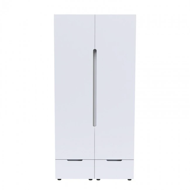 Double Wardrobe Afina pakoworld mdf in white glossy color 100x57x213cm