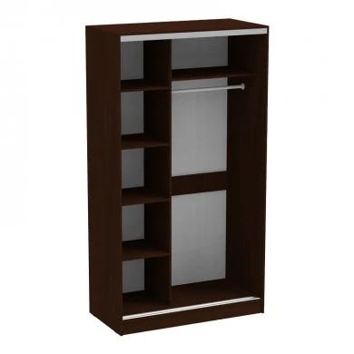 Korredor pakoworld two-leaf sliding wardrobe with mirror in wenge color 120x60x220cm