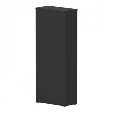 Professional bookcase Lotus pakoworld with doors by glass in natural-anhracite color 80x40x200cm