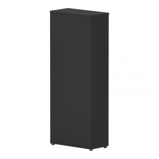 Professional bookcase Lotus pakoworld with doors by glass in natural-anhracite color 80x40x200cm