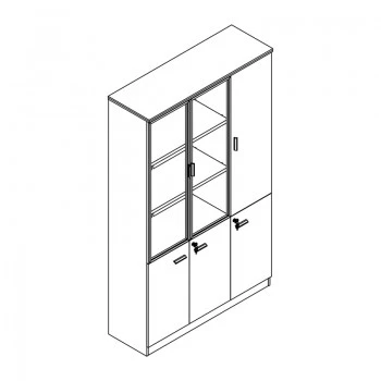 Oscar pakoworld professional office cabinet in walnut-anthracite shade 120x40x200cm