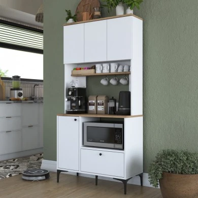 Kitchen cabinets Bender pakoworld in white-natural color 90.2x40x184.2cm