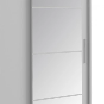 Wardrobe with 2 sliding doors Elodie pakoworld with mirror white 160x61x216cm