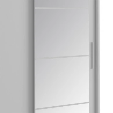 Wardrobe with 2 sliding doors Elodie pakoworld with mirror white 160x61x216cm