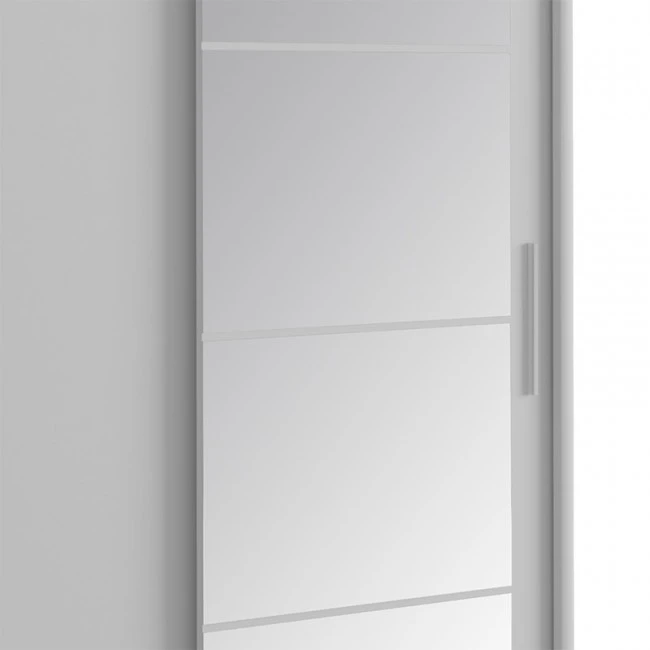 Wardrobe with 2 sliding doors Elodie pakoworld with mirror white 160x61x216cm