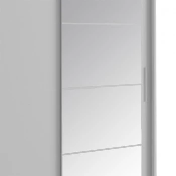 Wardrobe with 2 sliding doors Elodie pakoworld with mirror white 180x61x216cm