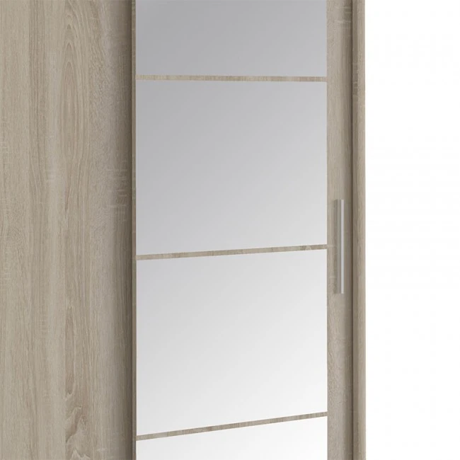 Wardrobe with 2 sliding doors Elodie pakoworld with mirror sonoma 160x61x216cm