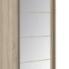 Wardrobe with 2 sliding doors Elodie pakoworld with mirror sonoma 180x61x216cm