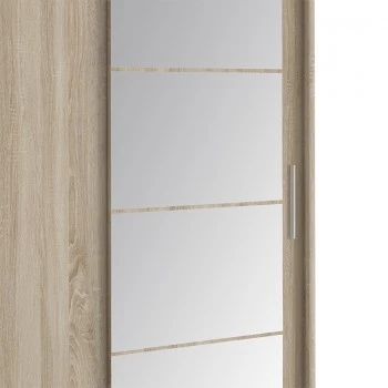 Wardrobe with 2 sliding doors Elodie pakoworld with mirror sonoma 180x61x216cm