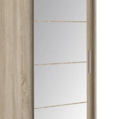 Wardrobe with 2 sliding doors Elodie pakoworld with mirror sonoma 180x61x216cm