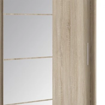 Wardrobe Elodie pakoworld with 3 sliding doors with mirror in sonoma 200x61x216cm