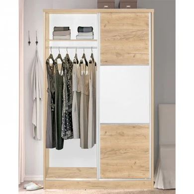 Wardrobe with 2 sliding doors Griffin pakoworld in oak colour 121x56.5x180.5cm