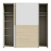 Wardrobe Jolite pakoworld 2 doors with shelves white-oak melamine 190x61x190.5cm