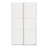 Ντουλάπα ρούχων Kawen pakoworld δίφυλλη με συρόμενες πόρτες λευκό 116.5x60x203εκ