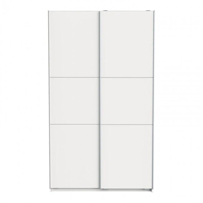 Ντουλάπα ρούχων Kawen pakoworld δίφυλλη με συρόμενες πόρτες λευκό 116.5x60x203εκ