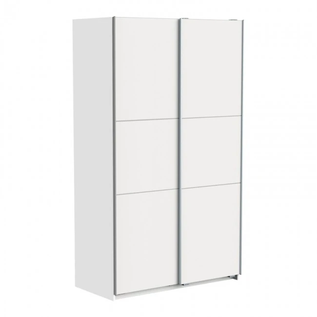 Ντουλάπα ρούχων Kawen pakoworld δίφυλλη με συρόμενες πόρτες λευκό 116.5x60x203εκ